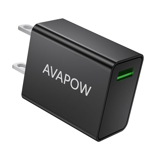 Image of AVAPOW USB C Wall Charger Fast Charging, 3A /5V 18W USB-C Power Adapter Charger, Charger Block fit for AVAPOW and Others (Black)