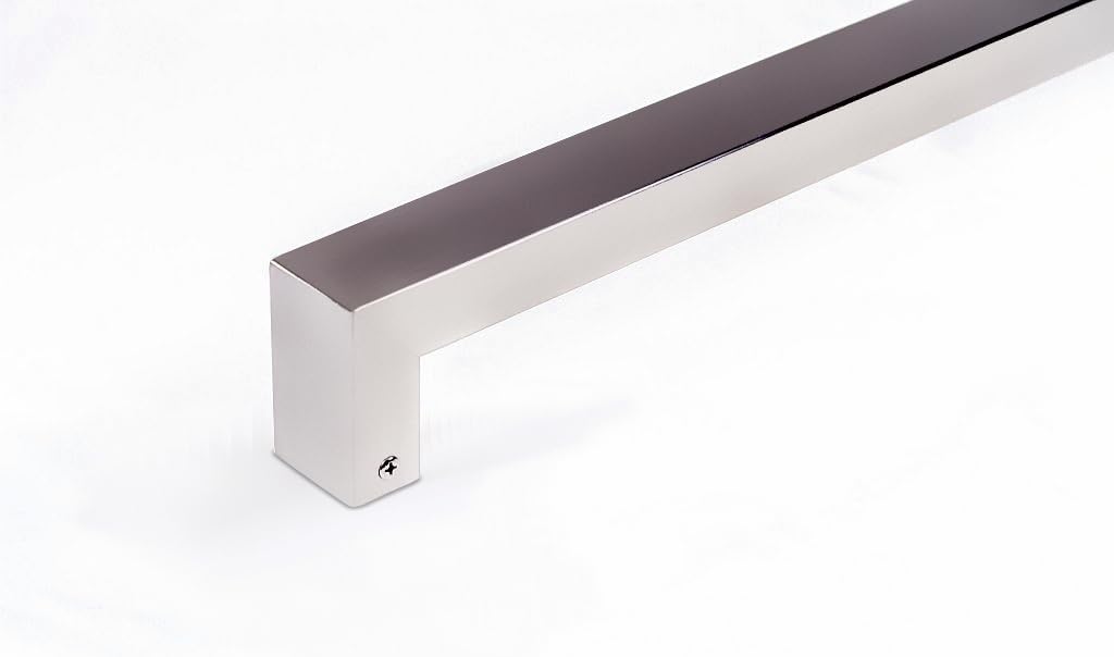 60 Inch Modern Stainless Steel Push Pull Door Handle Brush Nickel Satin Finish, Contemporary Front Door Handle for Interior Exterior Home Bedroom Bathroom Patio Office Entrance Doors, Rectangular Bar