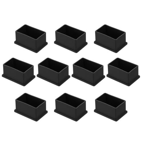 Embout de chaise terrasse et salon de jardin avec capuchon rectangulaire PVC noir 3,6 x 5,6 cm - 2