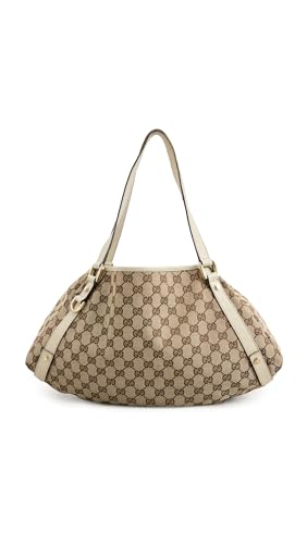 Gucci Womens Pre-Loved GG Canvas Abbey Tote Medium Brown Beige One Size
