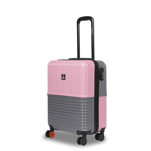 Image of Nasher Miles Istanbul Hard-Sided ABS and PC Cabin Luggage 20 inch | 55cm | 8 Wheels Small Trolley Bag for Travel | Suitcase (Pink Grey)