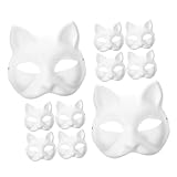 IMIKEYA 24Stücke DIY Katzenmaske Leere Papiermasken zum Bemalen für Karneval Halloween Cosplay Kreative Maske für Erwachsene für Partys und Kunstveranstaltungen