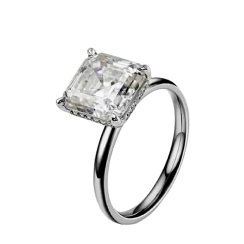 Bague moissanite 6mm argent 925 : éclat éternel anti-ternissement pour fiançailles