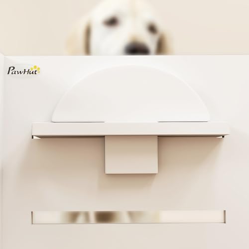 PawHut Erhöhter Hundenapf Höhenverstellbar Futternapf mit Ständer Anti-Schling-Matte 2 x 1000ml Langsamfutternapf verstellbar Fressnapf Futterstation Hundenäpfe für Mittlere Hunde Katzen Weiß