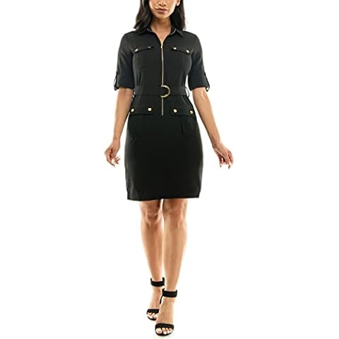 Sharagano Women's Short Sleeve Dress with Pockets Cover