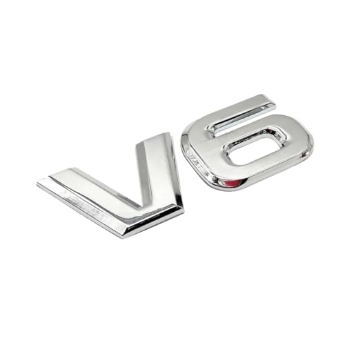 NIBOTT Insignia de Maletero Trasero de Coche V6 de Metal 3D, calcomanías Adhesivas for Emblema, Accesorios de Estilo automático Aptos Fit For Toyota Highlander Fit For Honda(Silver)