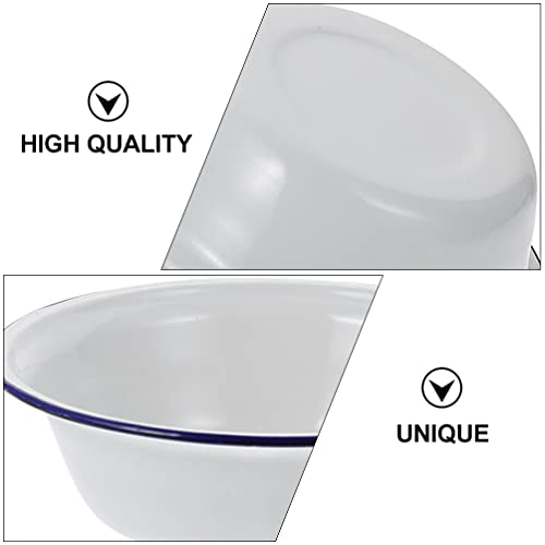 Tazón esmaltado blanco 14 cm Housoutil para cocina miniatura 2
