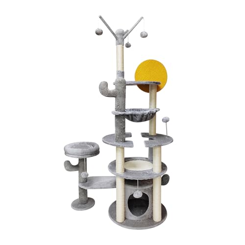 Playground de gatos, Arranhador Gato Casa,Poste para Arranhar Gatos Durável e de Vários Níveis Cat T