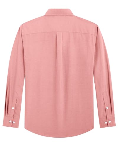 Image of J.VER Men's Oxford Shirt Solid Casual Button Down Collar Shirts Long Sleeve Dress Shirts with Pocket