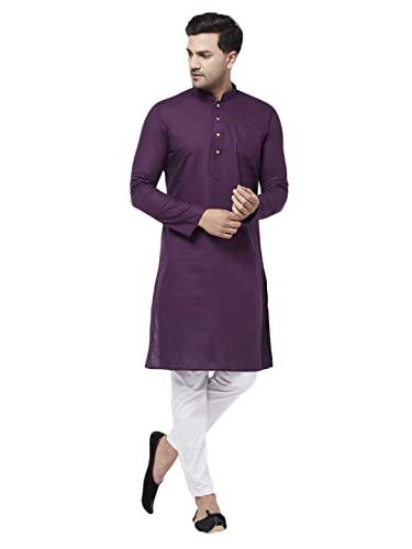 Kurta pyjama en coton mélangé Vastramay taille 50 : confort sans froissement