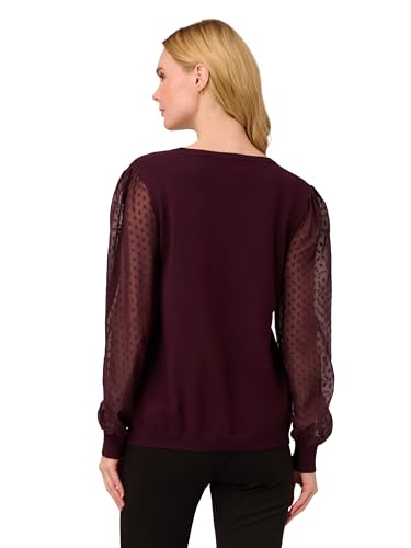 Adrianna Papell Womens Clip Dot Long Sleeve Sweater2