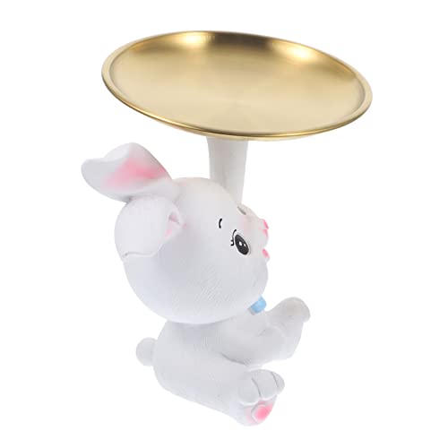 Cabilock Adorno De Bandeja De Conejo Platos De Postre De Conejo Plato De Baratija De Conejo Tabla De Quesos Fuente De La Magdalena Plato De Queso Escritorio Animal Acero Inoxidable Oficina