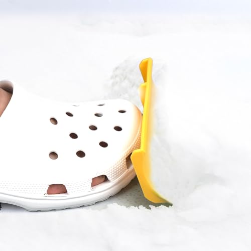 SAVITA 2stk Croc Schneepflug, Silikon Schneepflug Croc Charm Aufsatz Schneeräumung Schuh Charms für Croc Verspielt Croc Zubehör Charms für den Winter (Gelb)