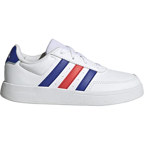 adidas Unisex-Child Breaknet, White/Lucid Blue/Bright Red, 12.5K