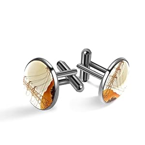 Mannen Manchetknopen, Elektriciteit Transmissie Landschap Manchetknopen voor Mannen, Klassieke Manchetknopen Zwart voor Pak Shirt Bruiloft Zakelijke Verjaardag Sieraden Gift, 2×2×1.9 CM, Roestvrij staal, Geen edelsteen