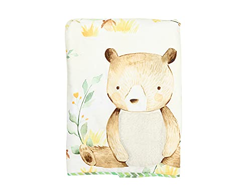Image of Baby Jalebi Personalized Reversible Soft Organic Cotton Baby Blanket (Enchanted Forest, Initials inchB inch)