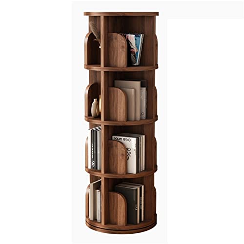 Estantería giratoria de madera maciza para niños, 360°, estante esquinero para revistas, sala de estar, mesa de centro redonda, ideal para libros y juguetes infantiles (39 x 99 cm)