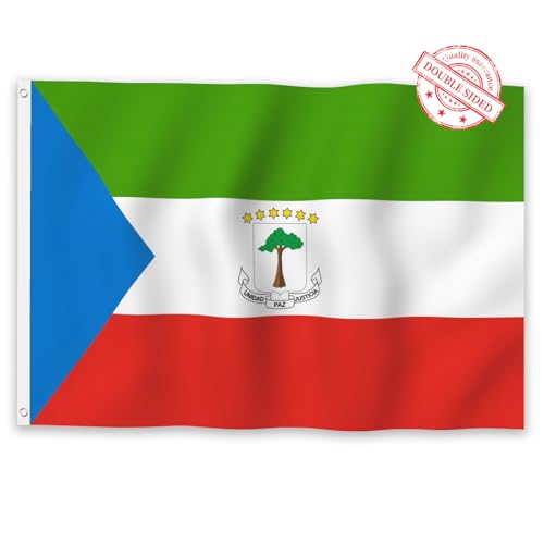 Drapeau de la Guinée Équatoriale 180x300cm grand format double face pour extérieur