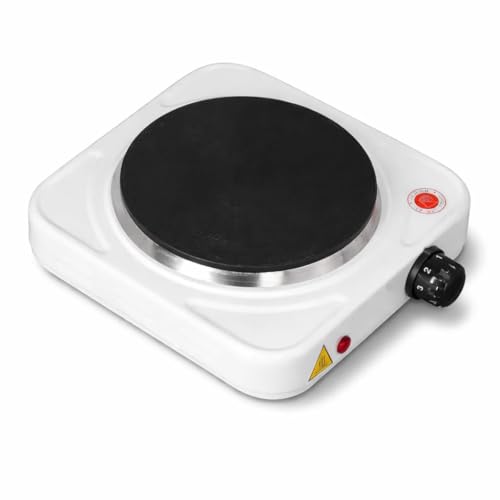 Image of 1000W Electric Hot Plate Stove Single Burner Portable Cooking Plate Compact Kitchen Heater with Temperature Control Heavy Duty Metal Body for Home Office Travel and Outdoor Cooking Use