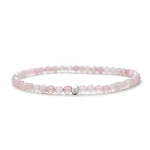 BERGERLIN Echtes Naturstein Armband mit 925 Sterling Silberperle...