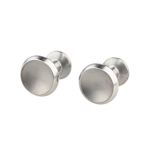 Baxters Jewellers Titanium Round Concave Dome Cufflinks