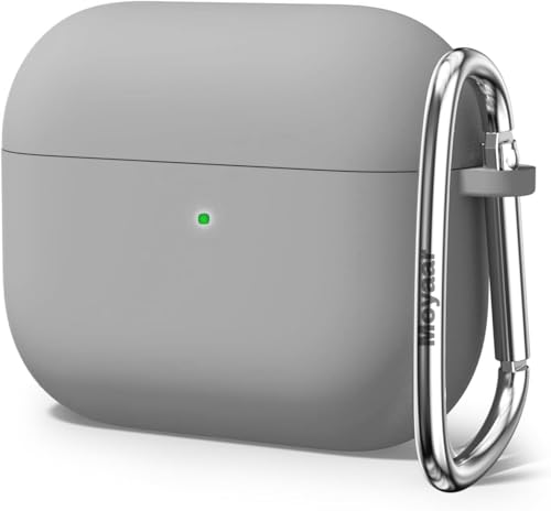 Image of Meyaar for Apple AirPods Pro 3 Case Cover with Keychain, Soft Skin Silicone Case Cover, Full Protective Case Cover Compatible with AirPods Pro (3rd Generation) Case 2025 (Grey)
