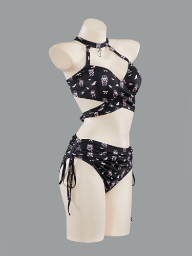 MEOWCOS Women Bikini Set Gothic Swimsuit Unique Coffin-Themed Print Bathing Suit3