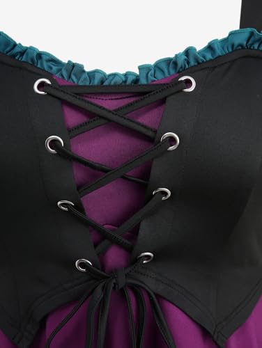 Vestido Renacentista Medieval para Mujer Plus 4X miniatura 3
