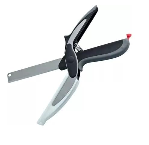 Smart Clever Cutter Kitchen Knife Food Chopper and in Mini Chopping Board with Locking Hinge; with Spring Action; Stainless Steel Blade616196791_KP224-image-38