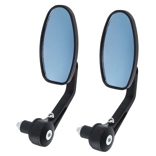 Retrovisores de moto universales en aluminio negro para manillar de 22 mm un par