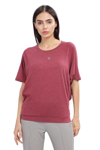 Image of Women UPF Sun Protection Eco Friendly Yoga Top with Batwing Sleeve