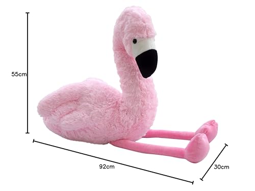 Wagner 9088 - Riesen Plüschtier XXL Plüsch Flamingo - 92 cm Gross in rosa-pink Kuscheltier Vogel