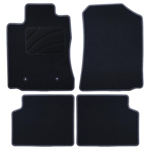 Alfombra Toyota Corolla 2002-2007 de 5 piezas con elegante ribete gris oscuro para coche