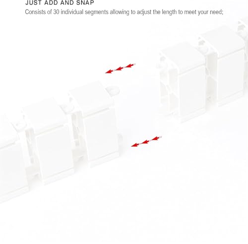Image of Cable Management Kit, Quad Entry Flexible Spine Wire Organizer, Cord Snake, White (17 Column)