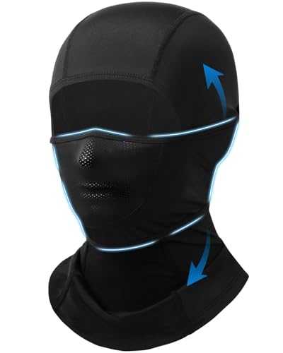 Balaclava Face Mask with Movable Deisgn for Men Women Summer Cooling Shiesty Mask Sun UV Protection-Motorcycle Ski Outdoor Black