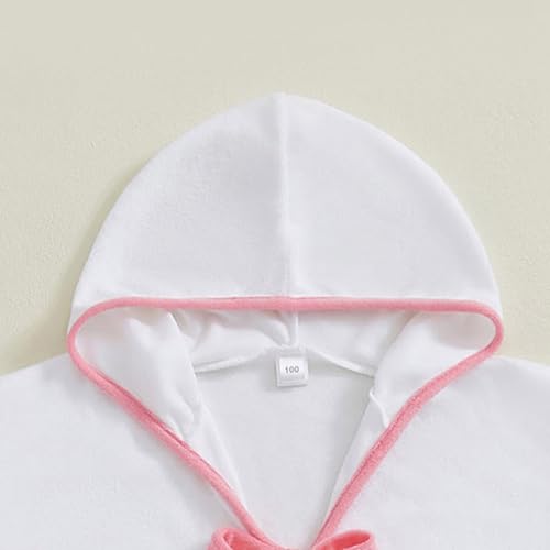 Toddler Baby Terry Swim Cover Up Little Girls Ruffle Swimsuit Coverup Bathing Suit Pool Beach Cute Bow Hooded Cloak3