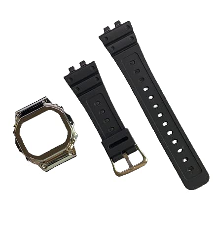 G-SHOCK カスタム b5000系用 互換 ポリカーボネート樹脂(PC)製ケースベゼル、ベルトセット (シルバー)