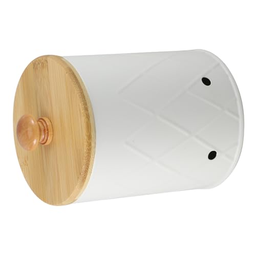 FUNOMOCYA Onion Potato Storage Bins Wooden Boxes Lids Metal Round Storage Tins Candy Box Home Accessory