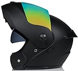 Motorrad Modularer Klapphelm Motorradhelm DOT/ECE-Zertifizierung Integrierte Integralhelme Für Amen Und Herren Sturzhelm 3,L=59-60CM