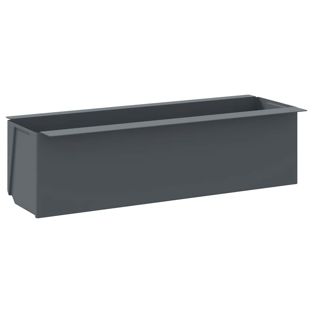 Jardinera para palés europeos, 12 unidades, gris, 36 x 13,5 x 9,5 cm, polipropileno, robustas jardineras para jardín y terraza, exteriores, accesorios para muebles de palé