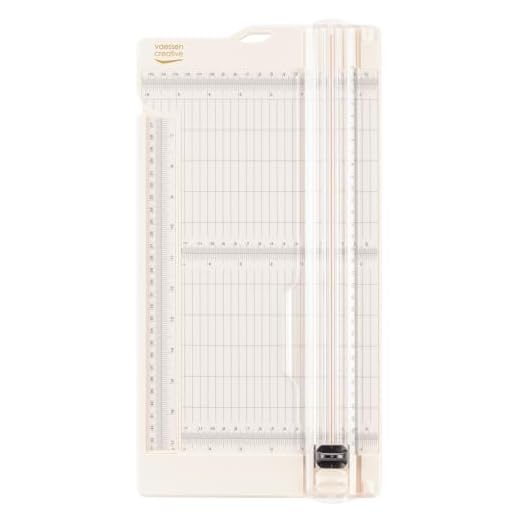 Vaessen Creative 2207-108 Massicot et Plaque de Rainurage 6” pour Scrapbooking, Création de Cartes et Autres Loisirs Créatifs en Papier, Plastique, Blanc, 15,2 x 30,5 cm