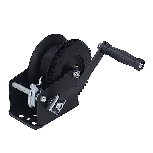 1600ポンド ハンドウインチ 合金鋼 小型トレーラーウインチ ミニウインチ 手動ウインチ チェーンソーウインチ 滑り止めハンドル付き ボート トラック 芝生機器用 プーリー ドラッグ ウインチ