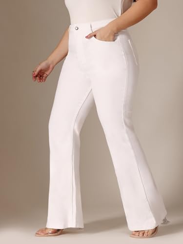 Image of Miss Chase A+ Women's Wide-Leg High Rise Regular-Length Stretchable Denim Jeans