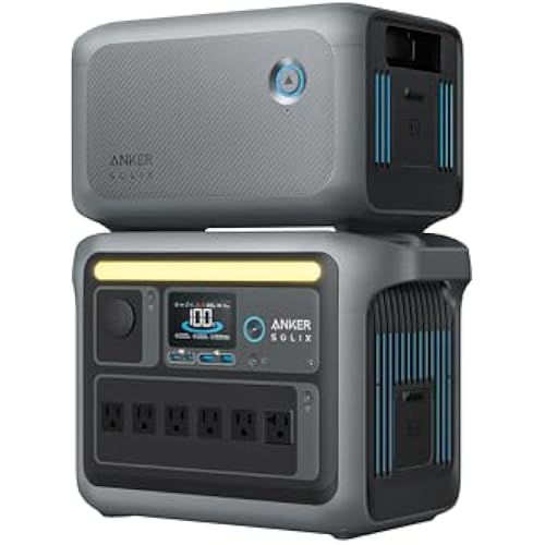 Anker SOLIX C1000 Power Station and BP1000 Expansion Battery, 2112Wh, 1800W