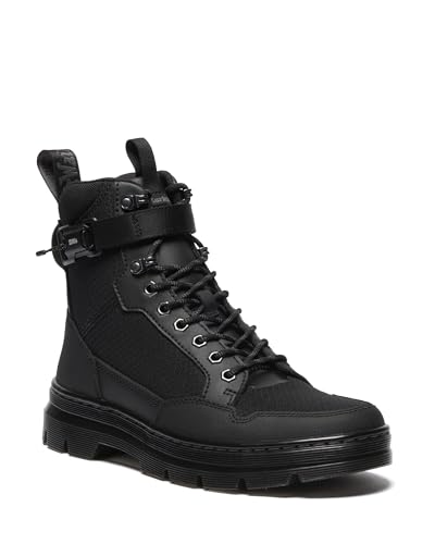 Dr. Martens Unisex Combs Tech MK .02 Boot, Black Recycled Hex Canvas+Ajax, 9UK, 11 US Women/10 US Men