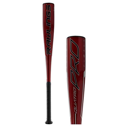 Rawlings 2020 Quatro Pro USA Youth Tball Bat, 25 inch (-11), Red, Gold, Black