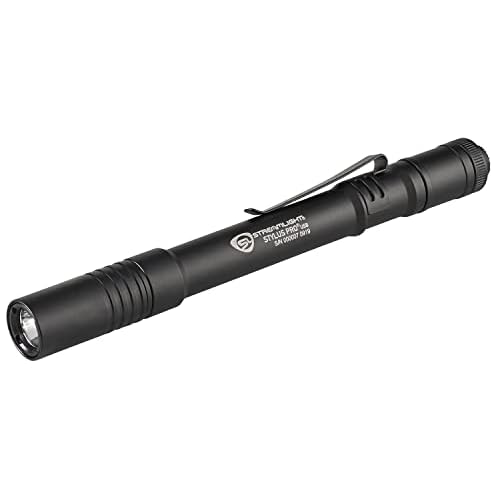 Streamlight 66134 Stylus Pro USB 350-Lumen Rechargeable White LED Pen Light for Inspectors, Law Enforcement, and Everyday Use with USB Cable, and Nylon Holster, Black