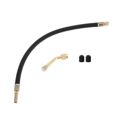 Image of Motoforti 1set 135 Degree Copper Tire Valve Extension with Flexible Plastic 350mm Tyre Valve Inflation Adapter for Car Motorcycle RV Truck Bike