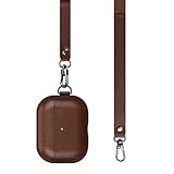 Cybotoon Luxury Leather AirPods Pro Case Cover with Hand Strip and Neck Lanyard, Genuine Top Layer V