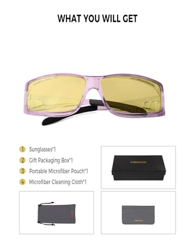 Image of Night Driving Glasses for Men Women Fit Over Sunglasses Anti Glare Polarized HD Night Vision Glasses